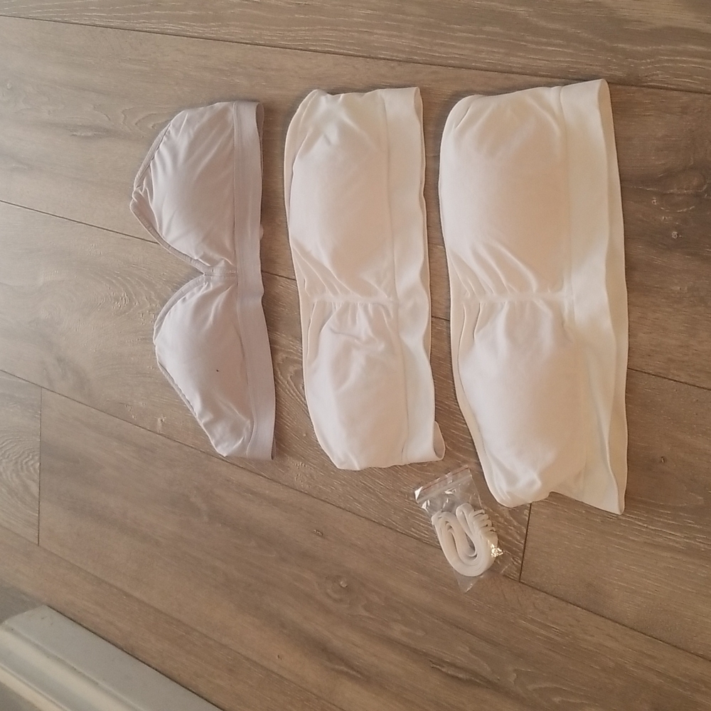 Justice brand bralettes, size 36, 2 white, 1 grey